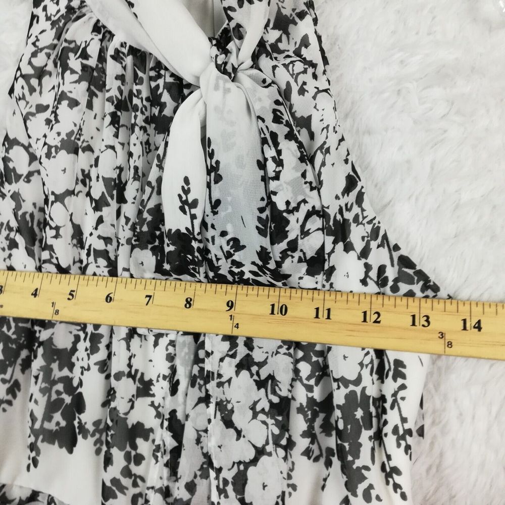Jessica Simpson Womens Dress Halter Shift Above Knee White Black Floral Tie 2 - Picture 4 of 12